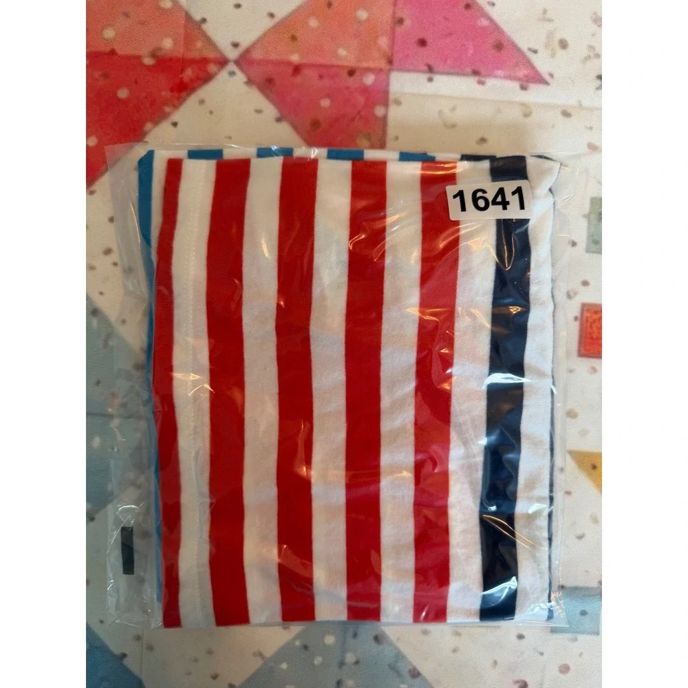 Crewcuts Girls Red Blue White Striped Cotton T-Shirt Dress Size L 10-11 1641